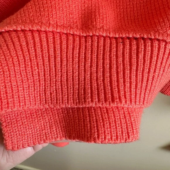 NWT Nash Grey Autumn Breeze Orange Crop Sweater Large Oversized High/Low - Picture 7 of 8